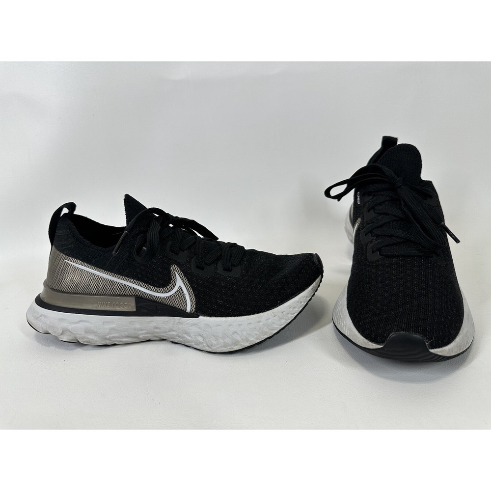 Nike React Infinity Run Flyknit Premium Black Gold Womens Size 7 CZ2861-001